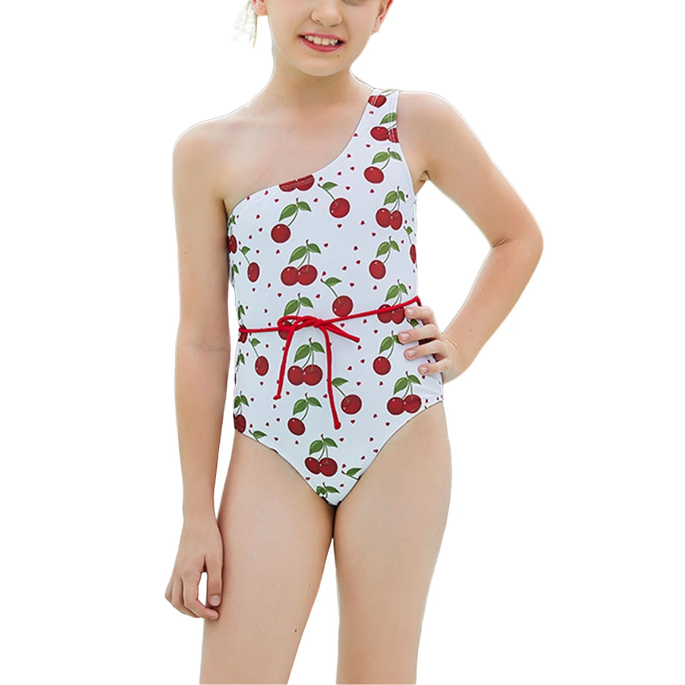 Baby Swimming One Shoulder Bodysuit with Fruit Cherry Clothing