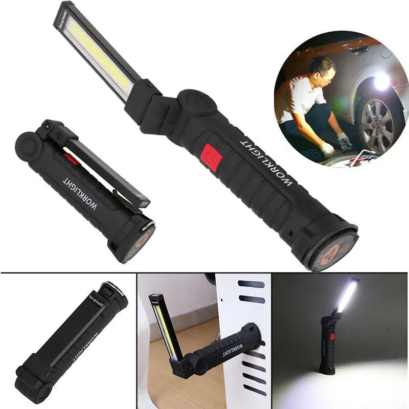 COB LED Rechargeable Light Magnetic Torch Flexible Inspection Lamp