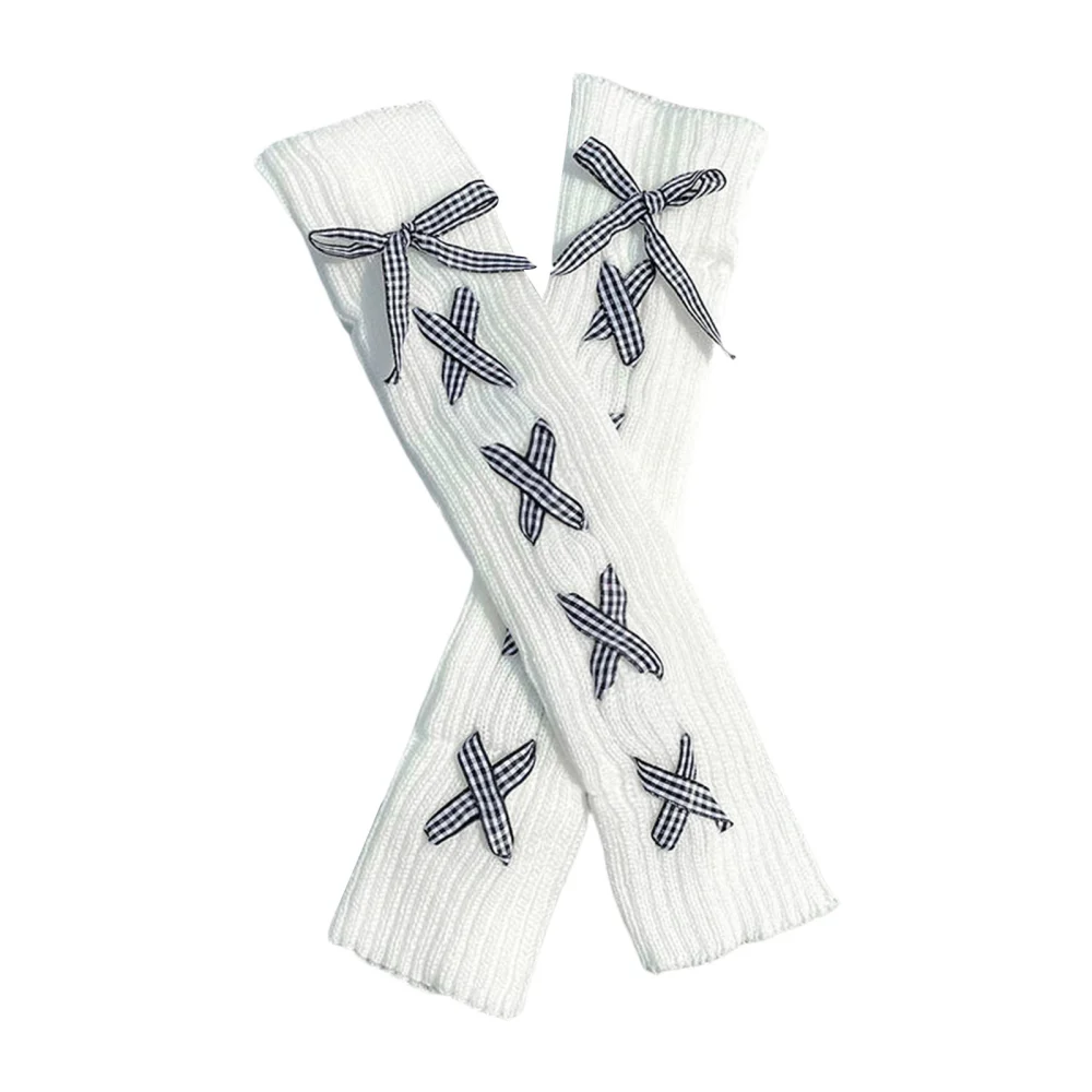 Women Leg Warmer, Bowknot Warm Cosplay Footless Long Boot Socks