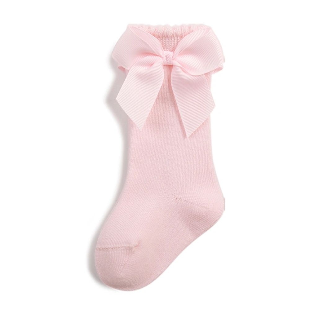 Baby Girls Elastic Socks Cute Bow Toddlers Ruffled Solid Color Socks