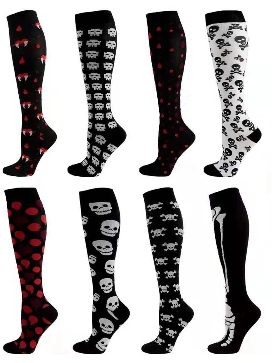 Halloween Compression Socks, Elastic Athletic Running Calf Socks