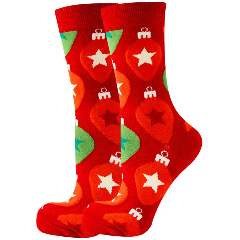 Women Cute Novelty Christmas Socks Santa Elk Snowflake Pattern Socks