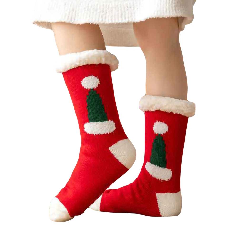 Christmas Knee Socks for Women, Cute Christmas Hat Pattern Socks