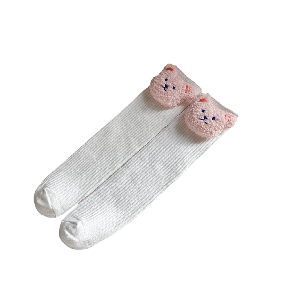 Girl Boy Cartoon Bear Velvet Leg Elastic Slimming Warm Leg Socks 