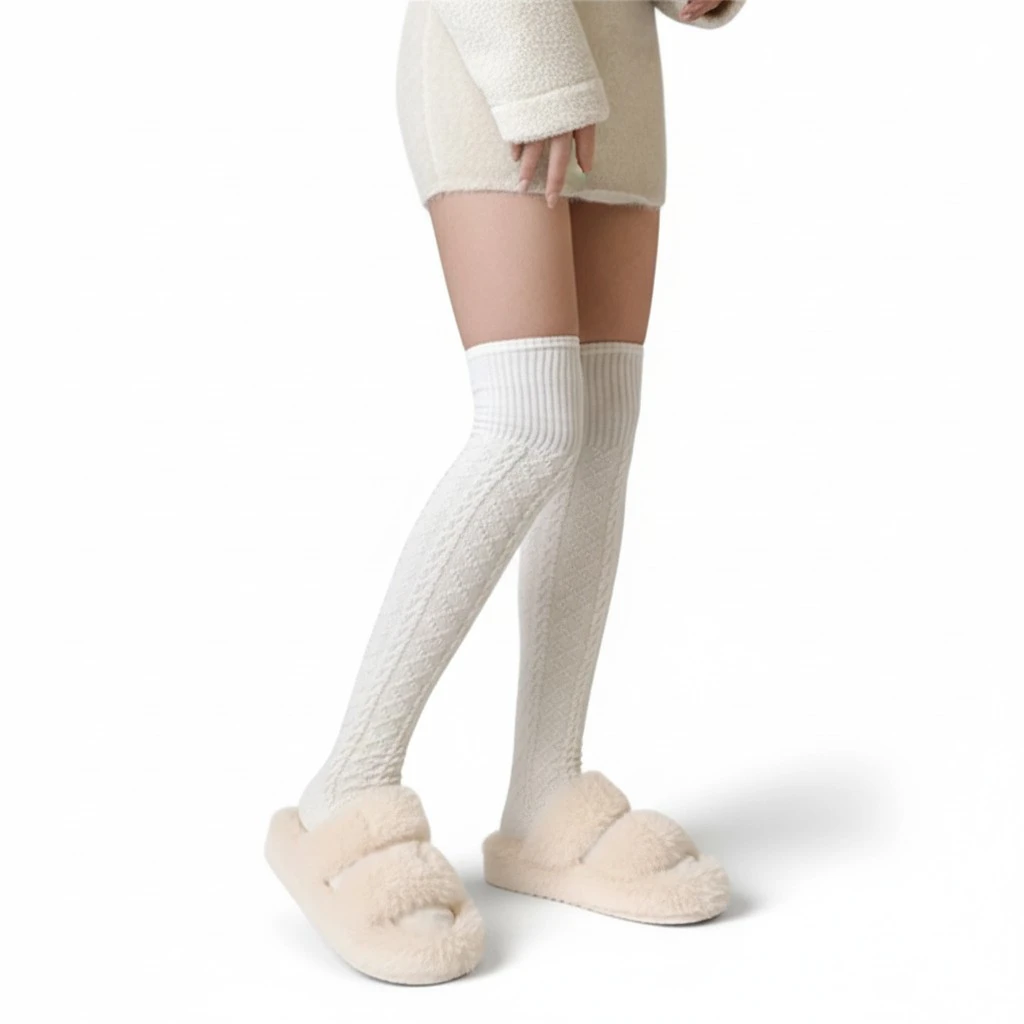 Women's Cable Knit Long Socks, Over Knee High Boot Socks Leg Warmers