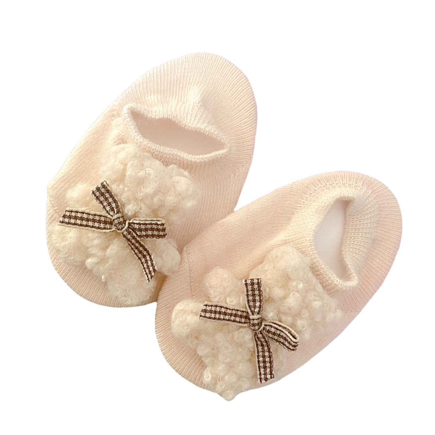 Toddler Infant Girls Socks Cute Plush Bear Decor Mid Tube Socks
