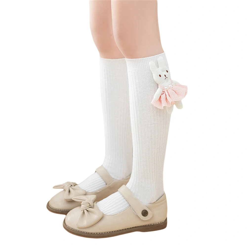 Kids Girl’s Knee-high Socks, Cute Rabbit Elastic Lightweight Socks