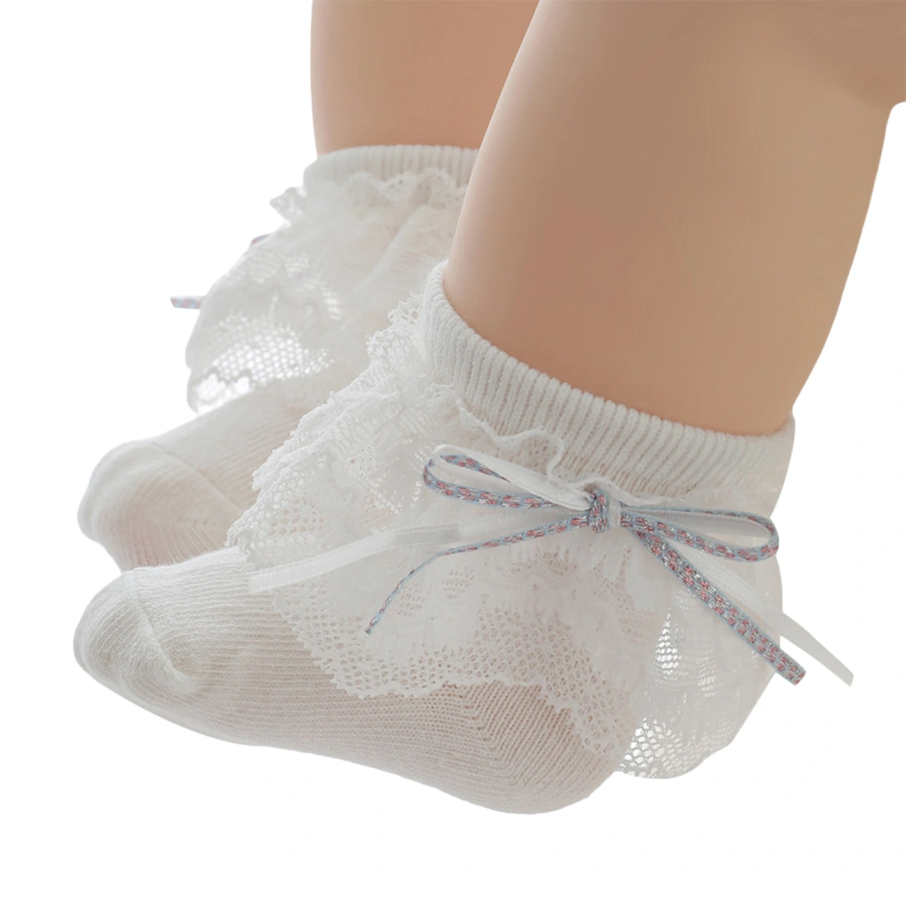 Girl’s Socks, Sweet Bowknot Lace Patchwork Soft Lightweight Socks