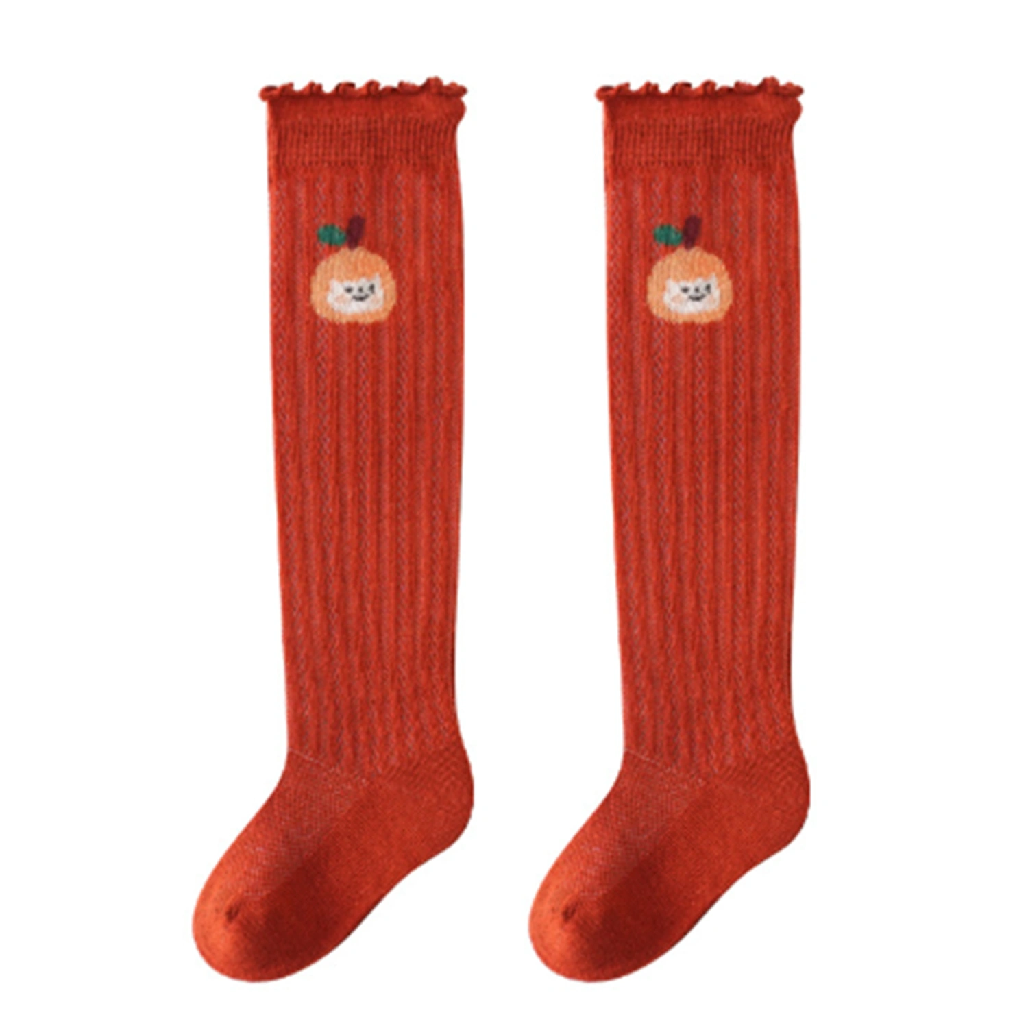 Baby Over Knee Socks, Cute Print Breathable Eyelet Tube Long Socks