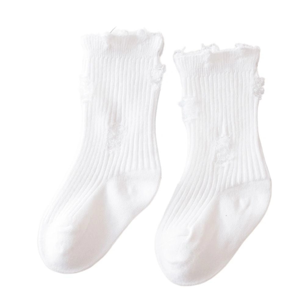 Kids Socks, Solid Color Ripped Soft Elastic Lightweight Casual Socks