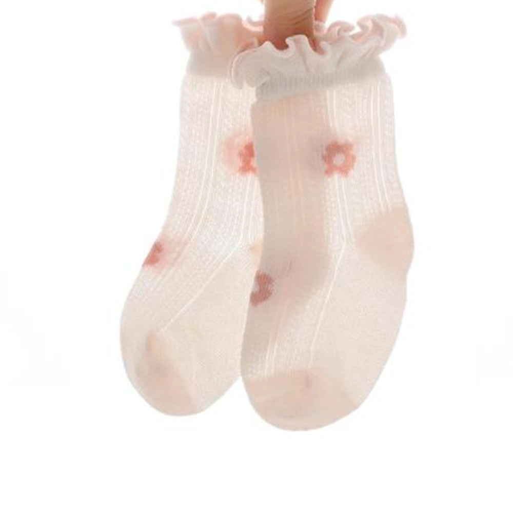 Baby Socks for Girls Toddler Flower Cherry Print Mid-Calf Socks