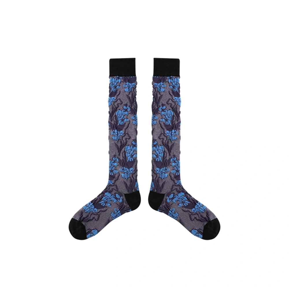 Knee High Socks for Women, Contrast Plaid Print Mid-Tube Stocking