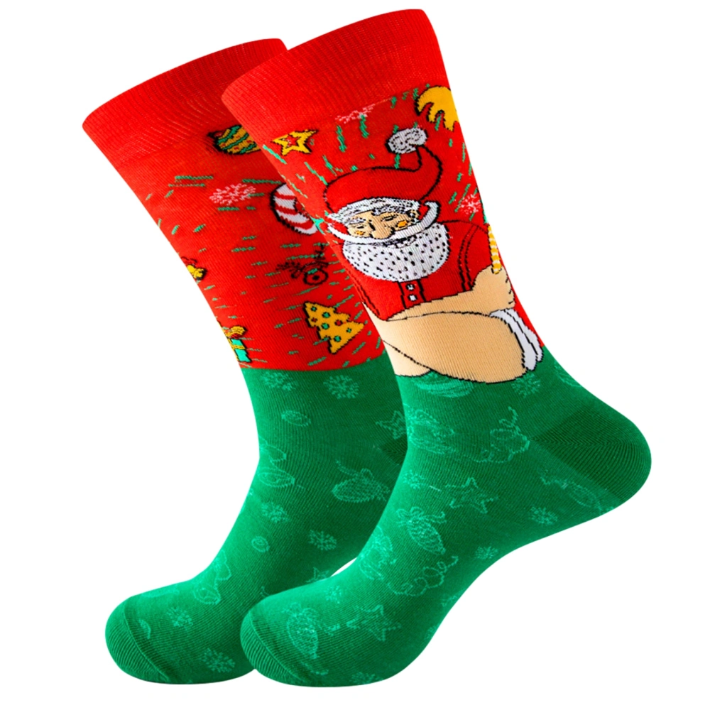 Christmas Socks, Soft Warm Cartoon Snowman Santa Claus Holiday Socks