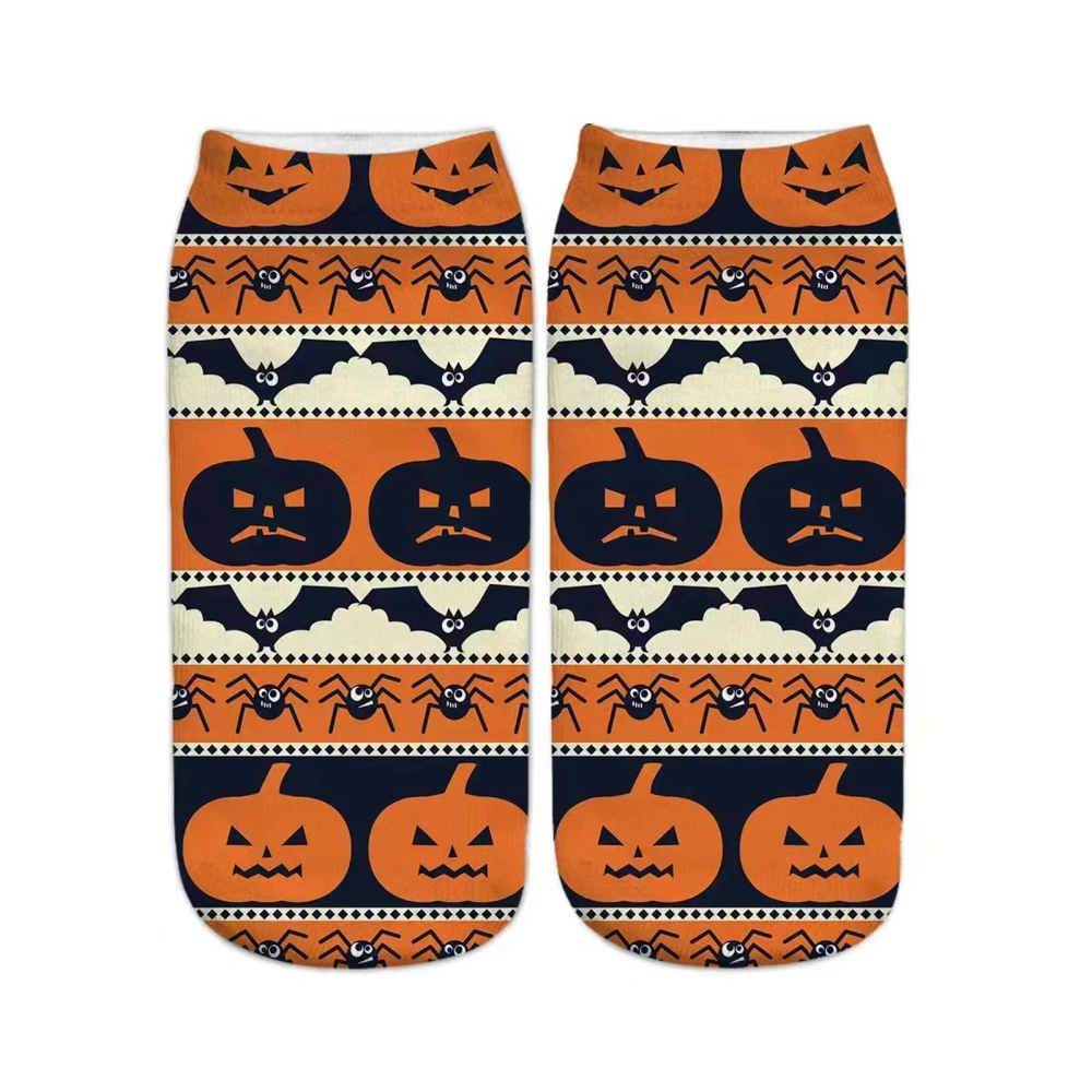 Kids Halloween Socks, Cute Pumpkin Print Casual Socks for Boys Girls