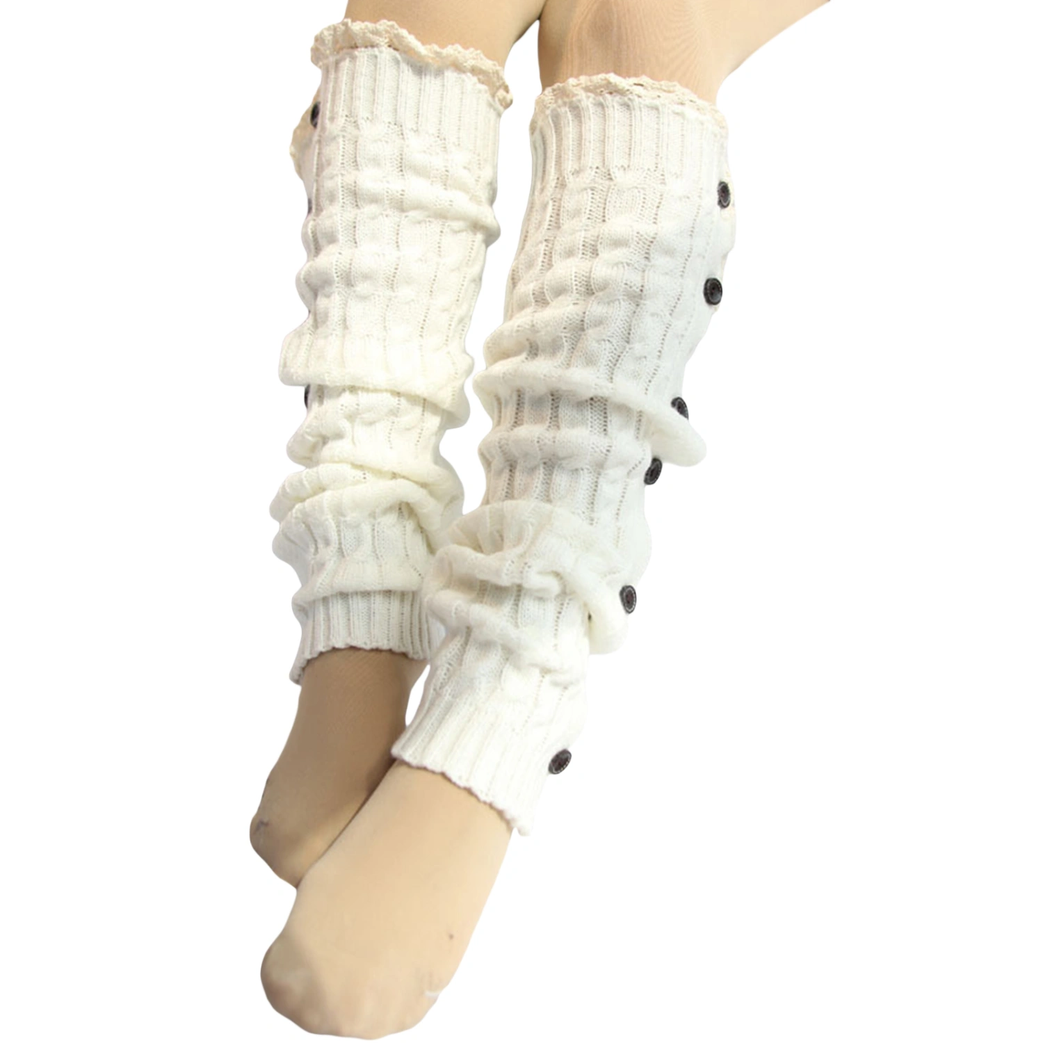Women Cable Knitted Leg Warmers Casual Boots Shoes Cuffs Covers