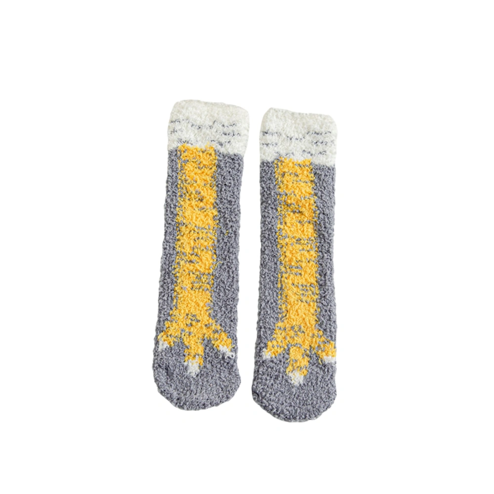 Kids Funny Socks, Chicken Feet Warm Coral Fleece Non-slip Sleep Socks