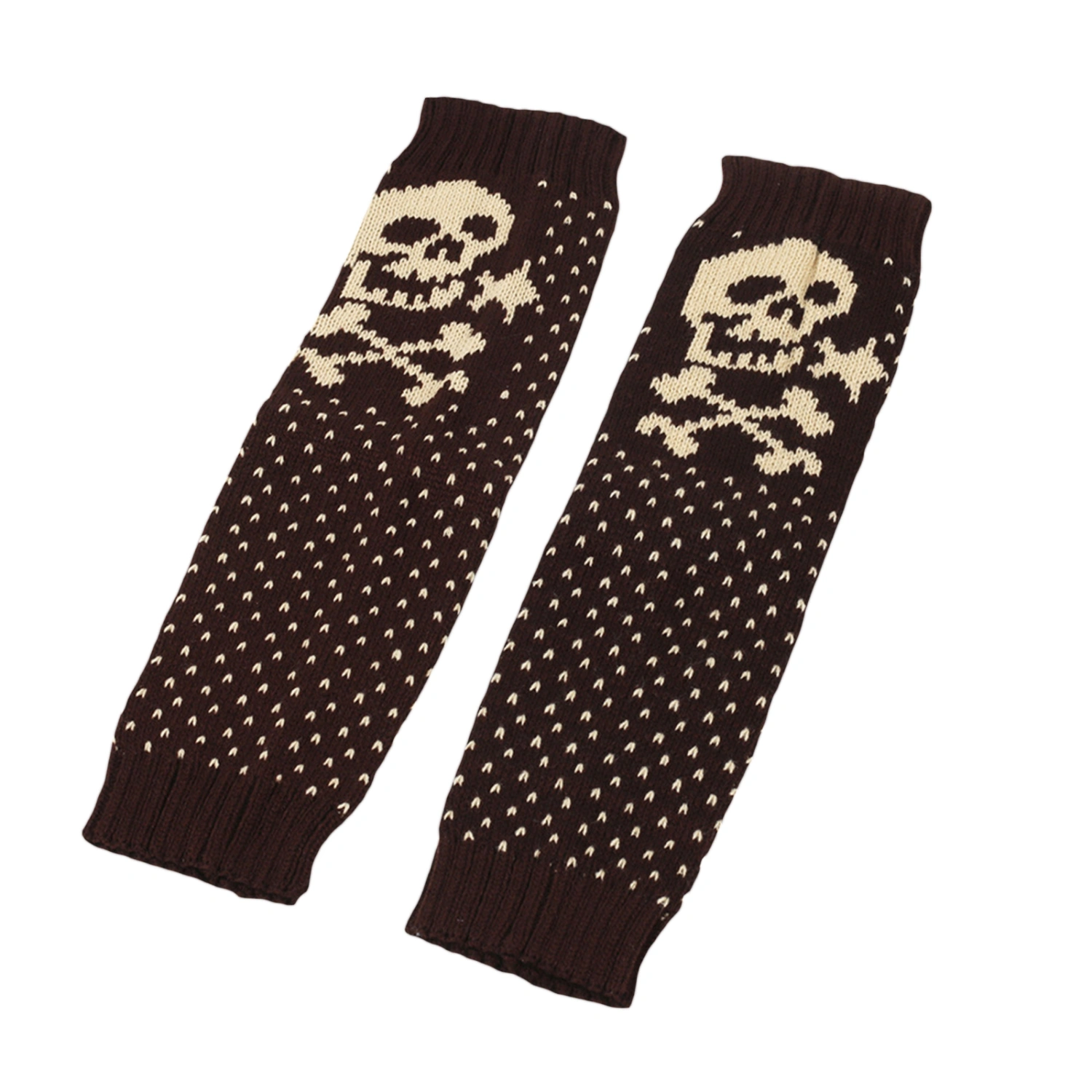 Women Knitted Leg Warmers Halloween Skull Print Shoes Cuffs Covers