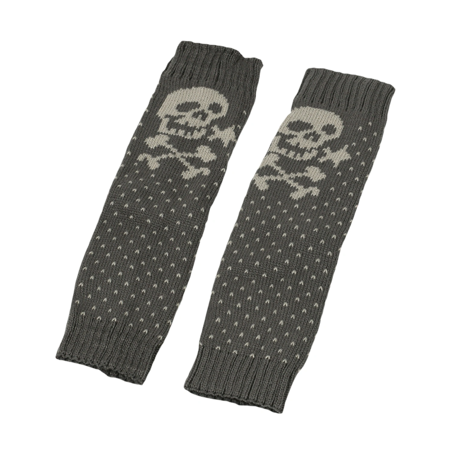 Women Knitted Leg Warmers Halloween Skull Print Shoes Cuffs Covers