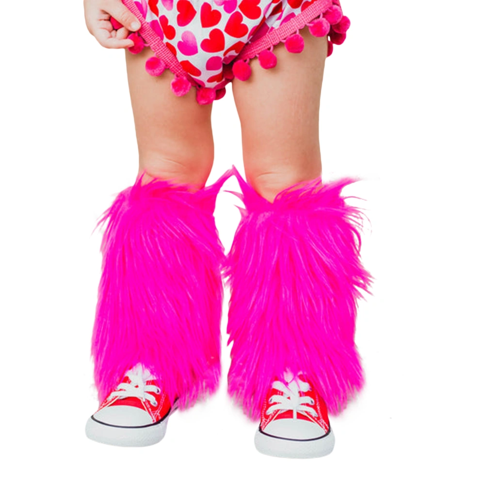 Girl's Faux Fur Leg Warmers Solid Fuzzy Boot Cuff Cover Costumes