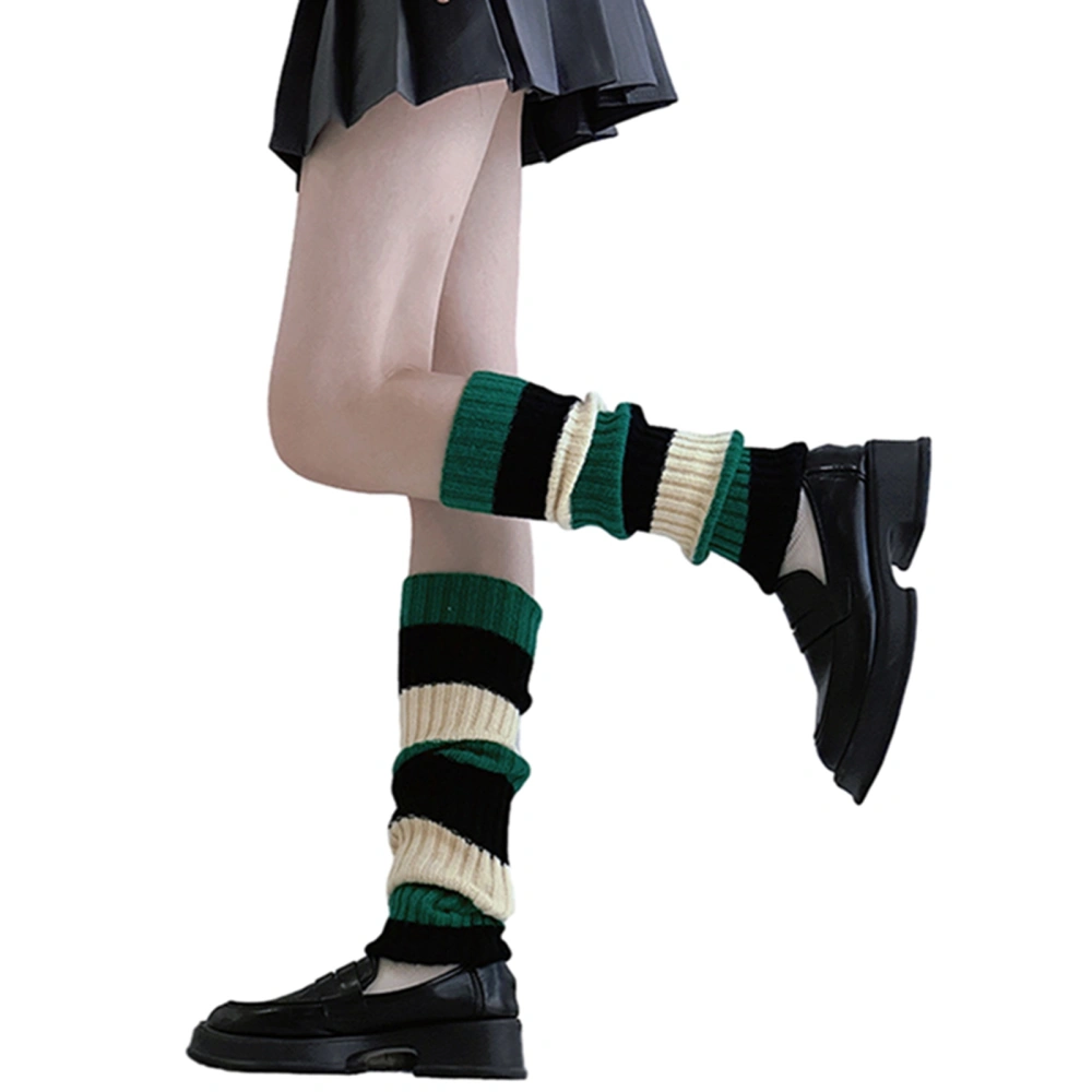 Women's Knee High Socks Striped Leg Warmers Knit Leg Sleeves