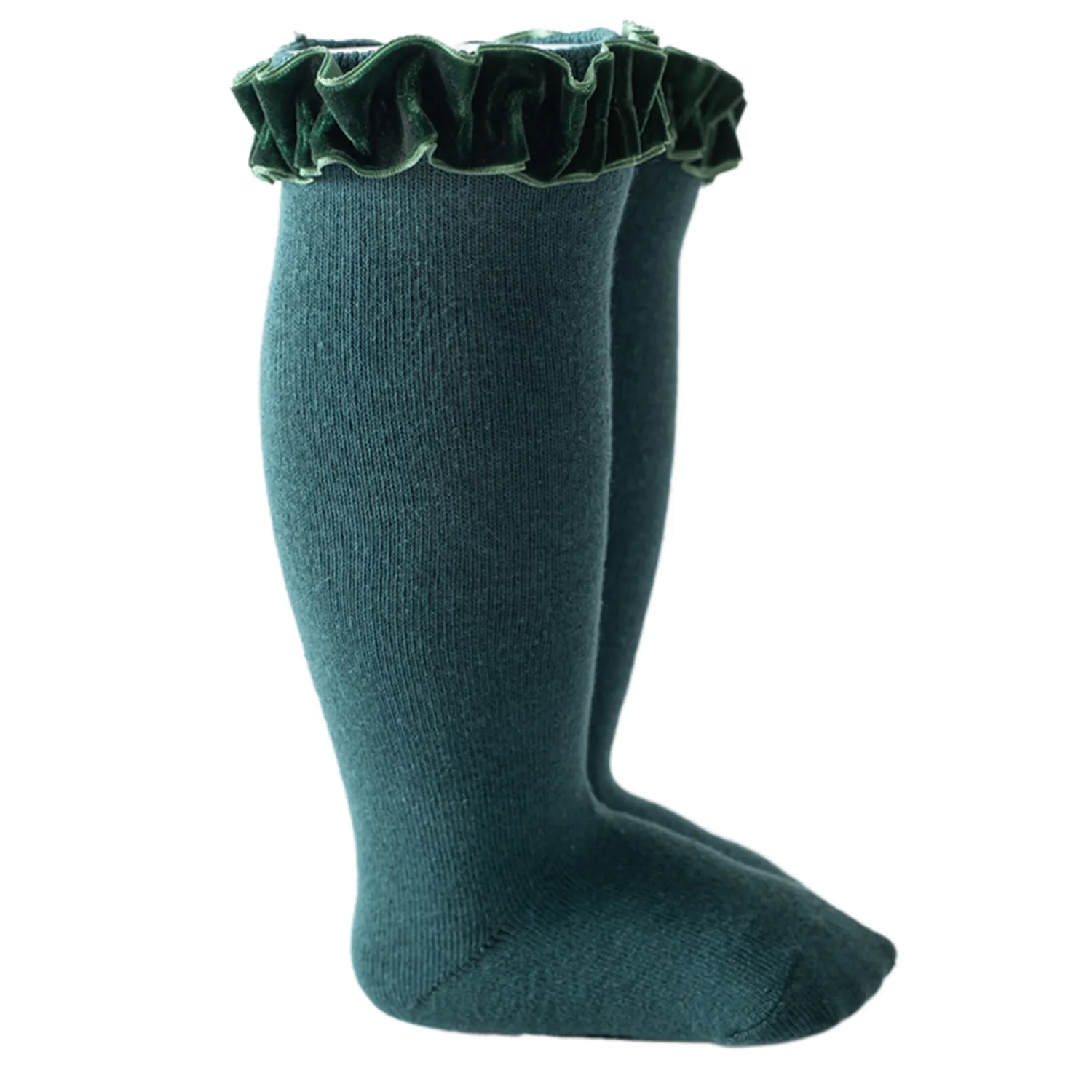 Baby Girls Ruffle Socks Solid Color Elastic Princess Socks Tube Socks