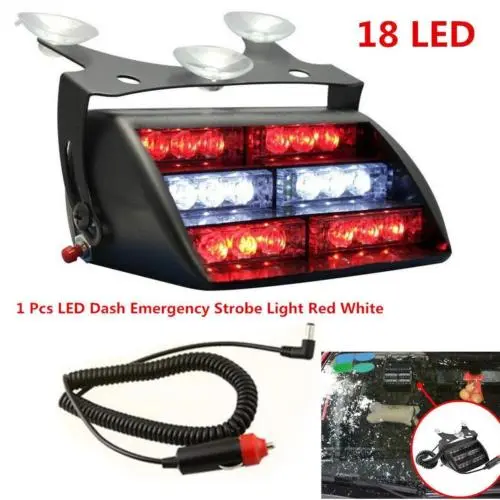 Warning LED Light, Amber Hazard Windshield Flash Strobe Light