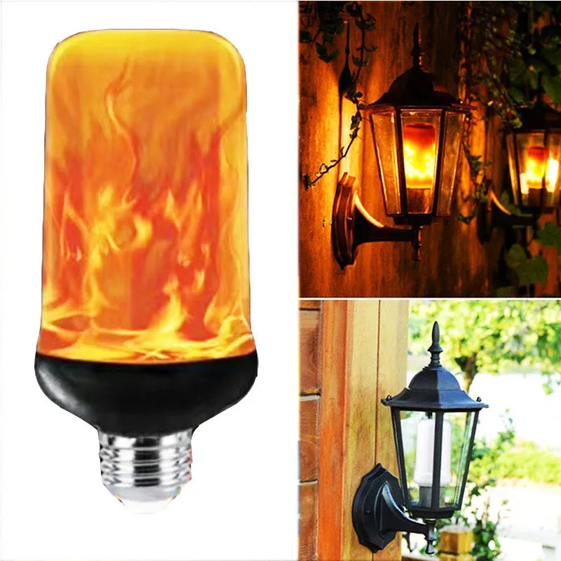 4 Modes LED Flame Bulb E27/26 LED Flame Effect Flickering Lamp