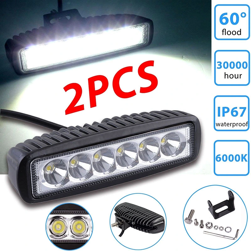 Driving Fog Spot Lamp, 6LED Work Light Bar DRL for Offroad Car