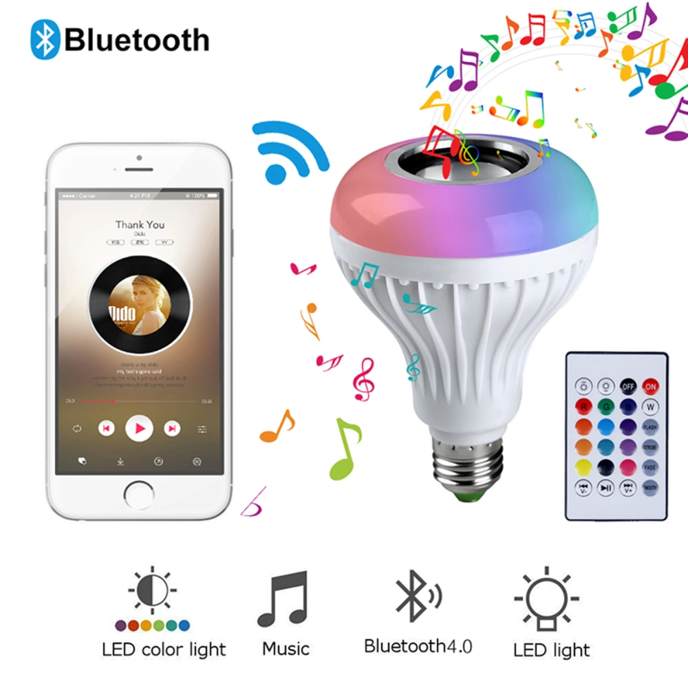 Bluetooth Music Light Bulb with Remote Control for Party Home