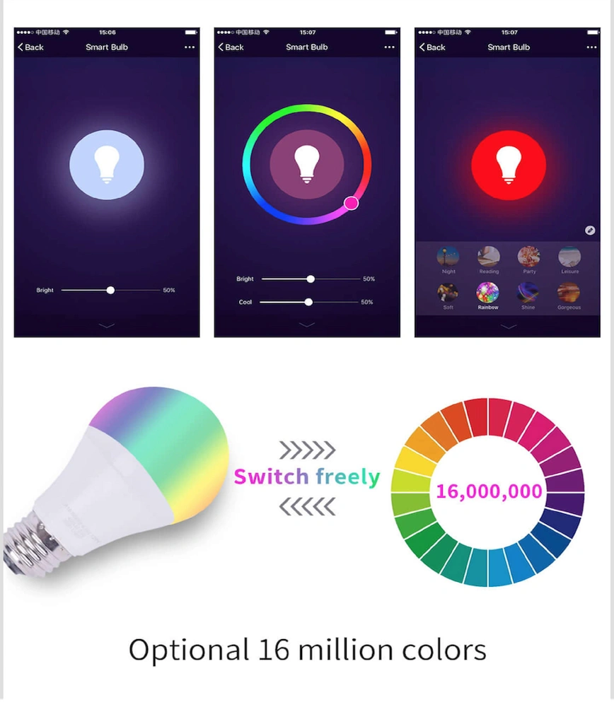 Smart WiFi LED Light Bulbs Voice Control Compatible with Alexa and Google