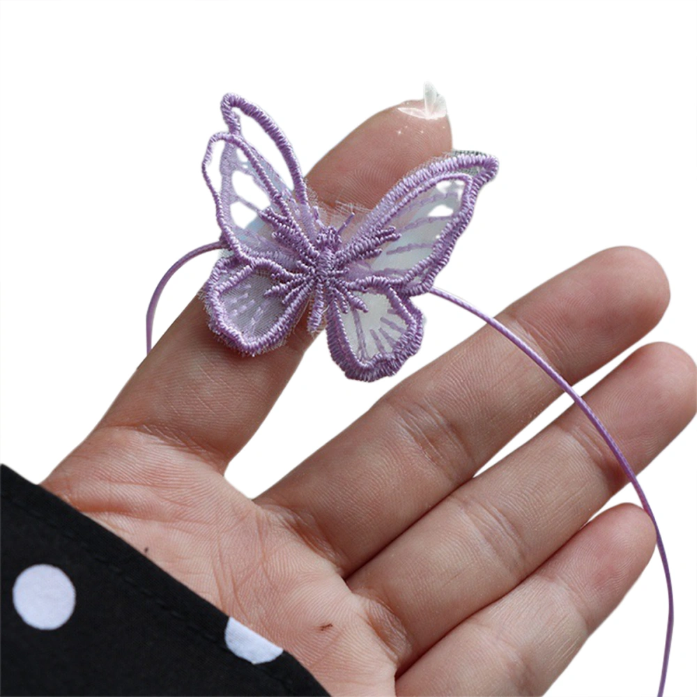 Ladies Jewelry Simple Purple Butterfly Realistic Earrings Necklace