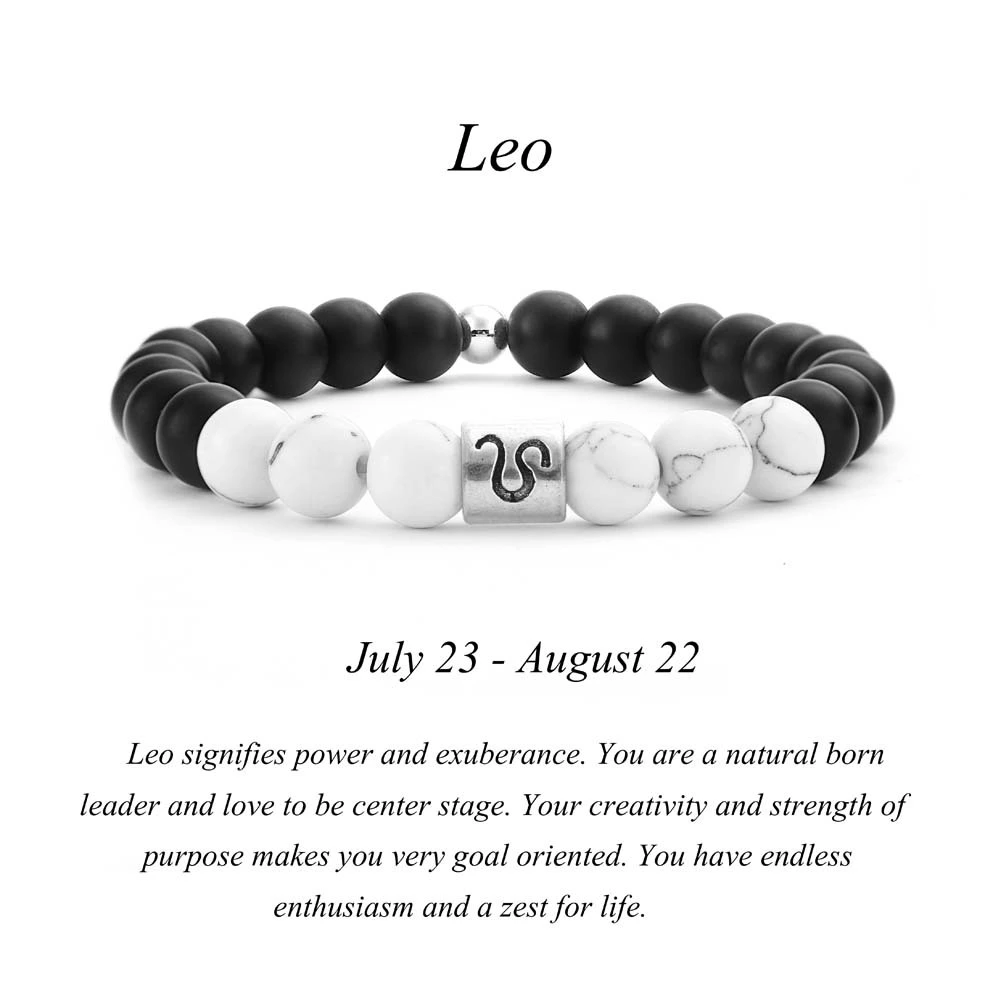 Constellation Bracelet, Matte Black White Turquoise Bead Bracelet