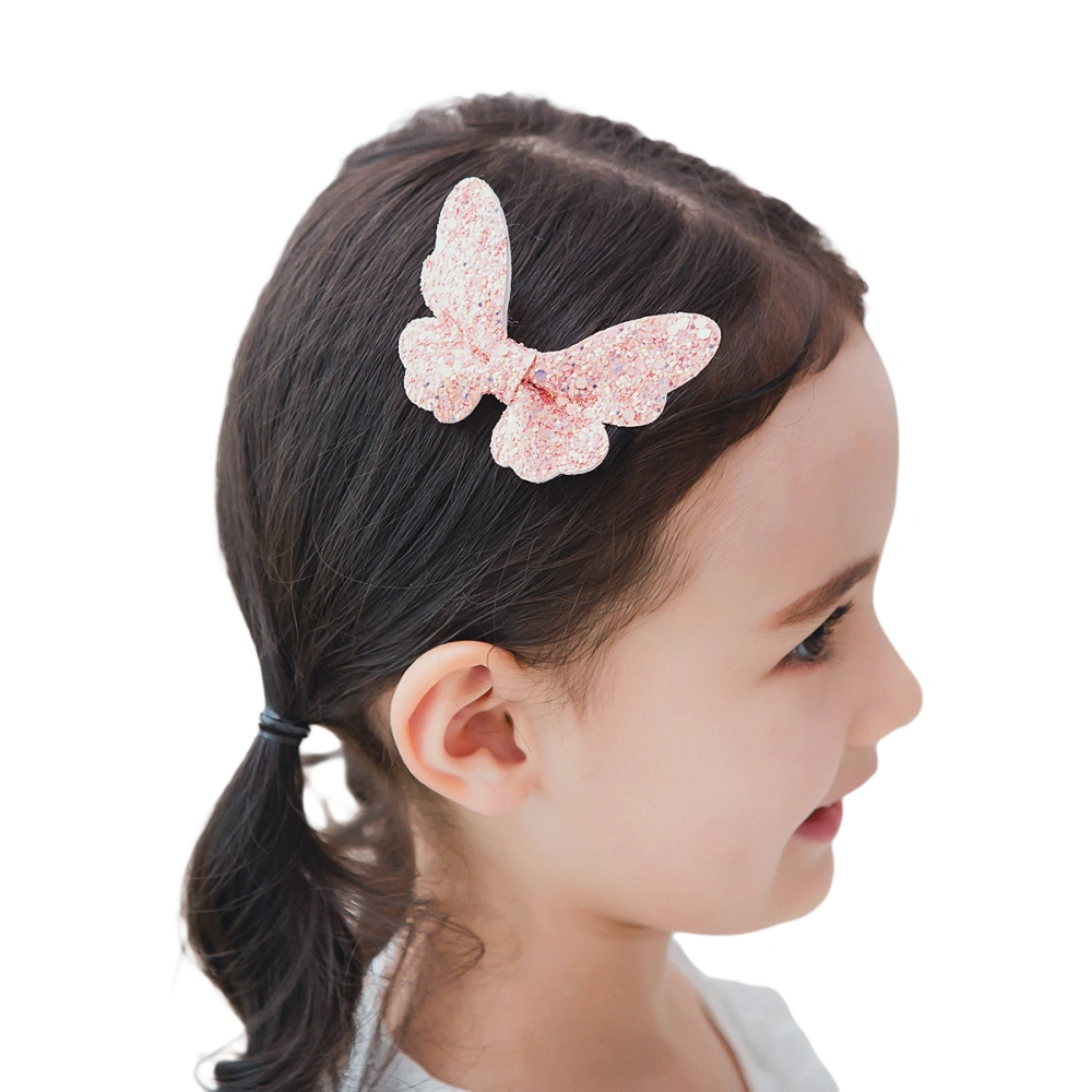 Ladies Girls Hairpins Non-slip Butterfly Look Shiny Sequins Hairpins