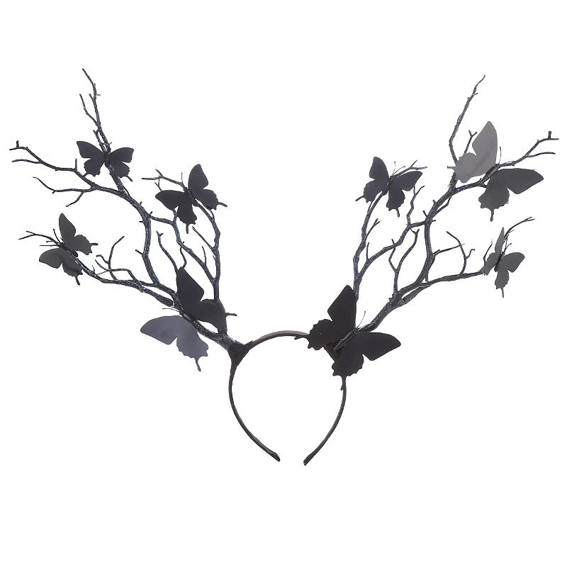 Tree Branches Antlers Headbands, Hair Bands With Flowers Butterflies