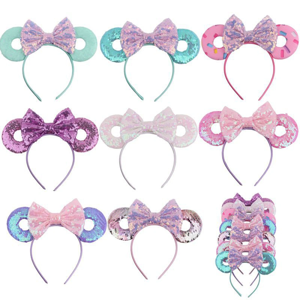 Female Hair Hoop, Sequins Bowknot Headwear Hair Band Head Hoop