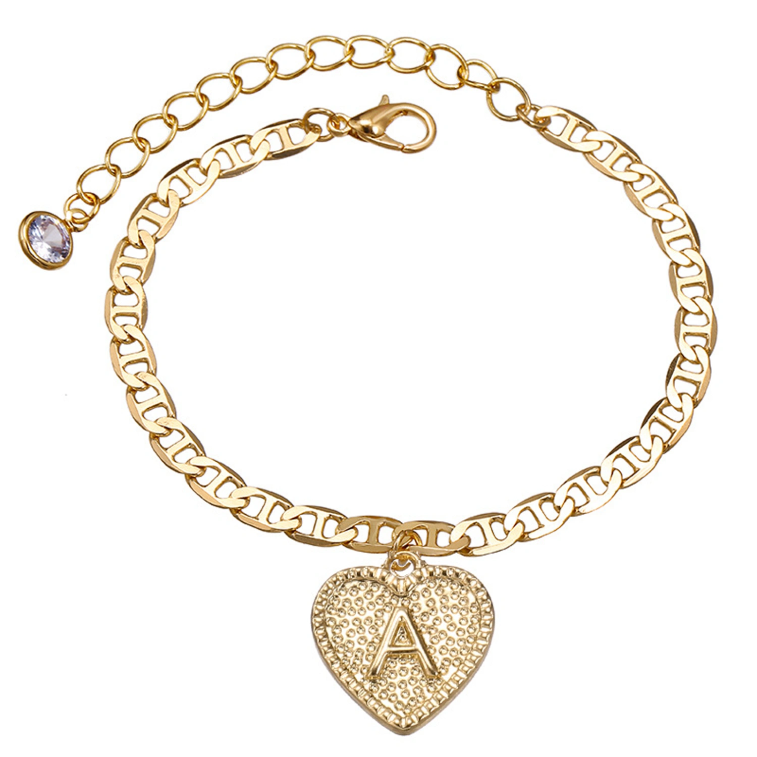 Female Ankle Chain, Letter Heart-Shaped Pendant Ankle Chain Anklet