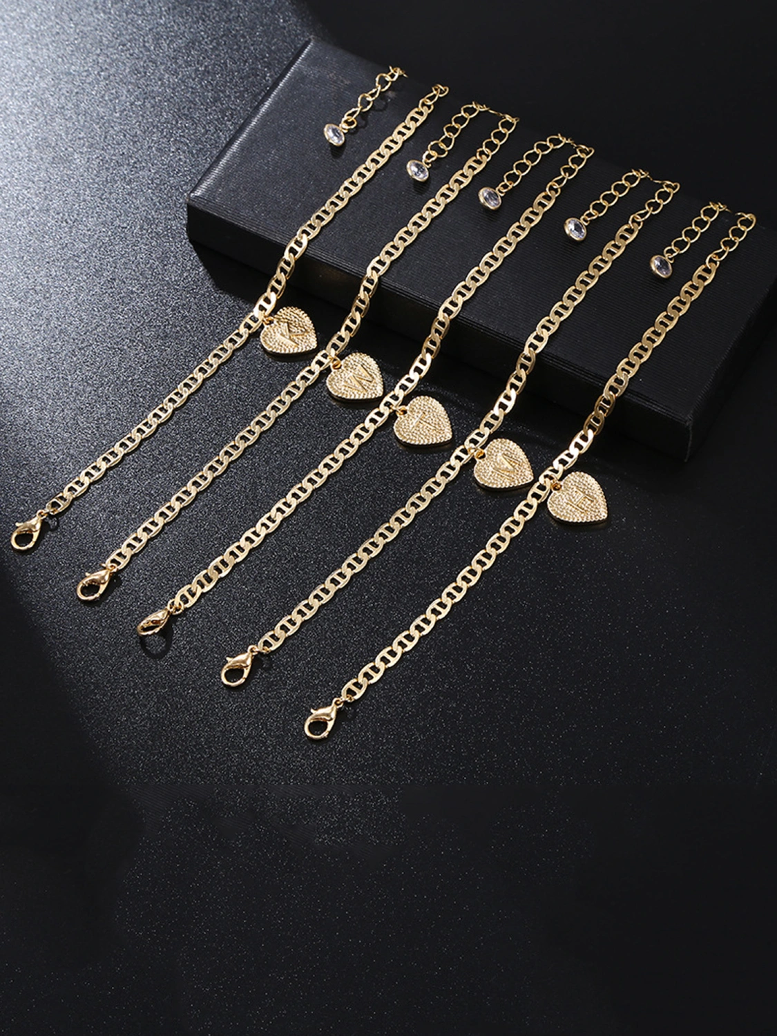 Female Ankle Chain, Letter Heart-Shaped Pendant Ankle Chain Anklet