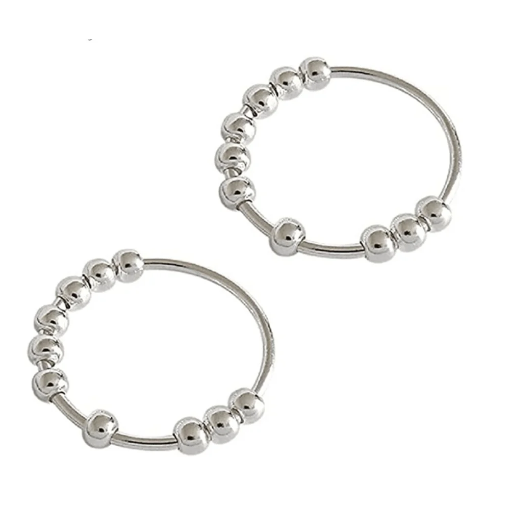 Female Metal Circlet, Solid Color Beads Finger Ring Finger Decorations