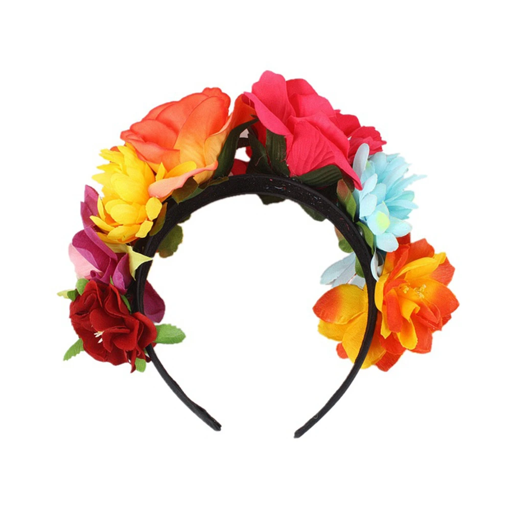 Female Hair Hoop, Rose Flowers Hair Clasp Headband Cosplay Tools