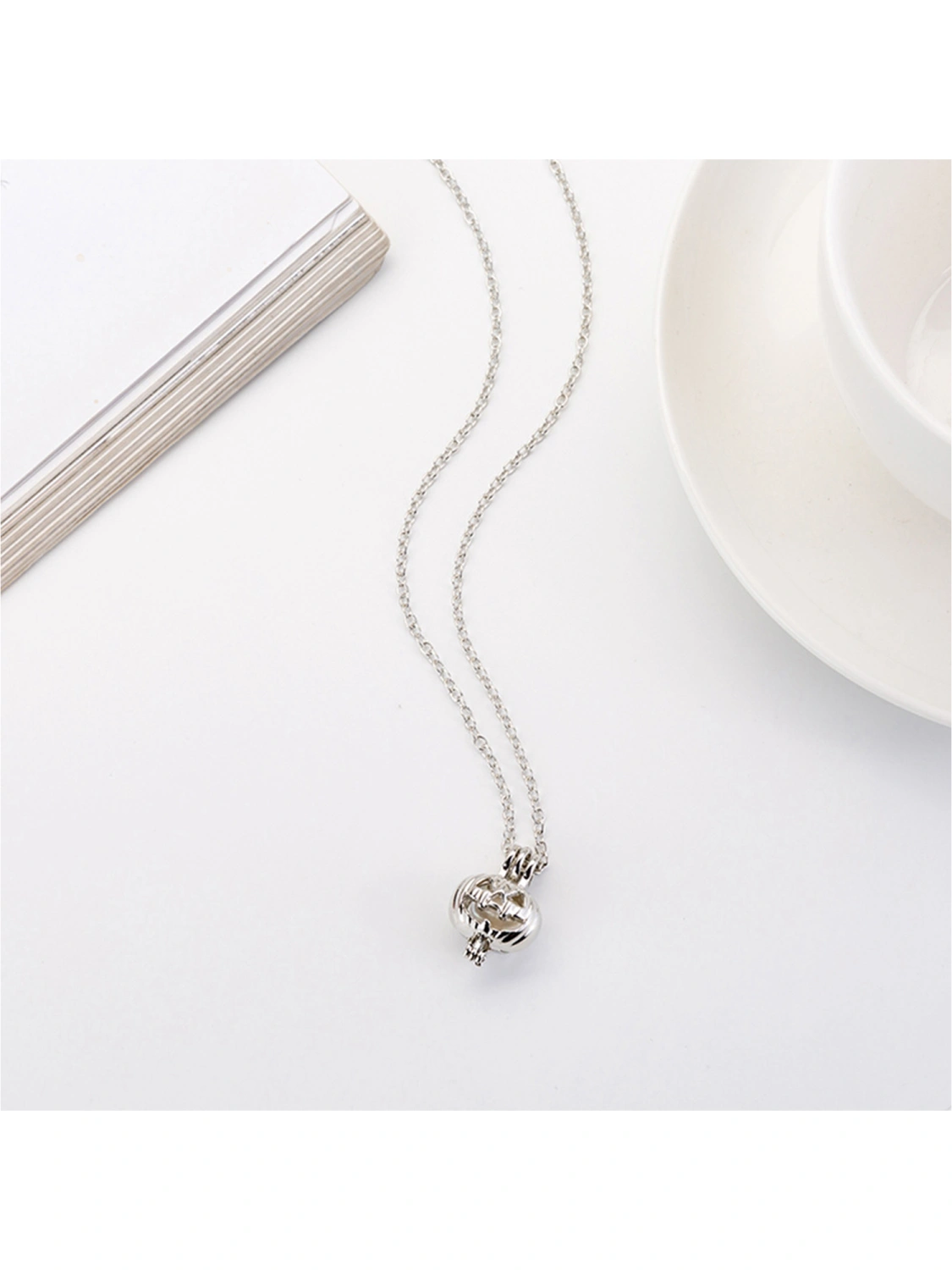 Halloween Luminous Hollow Out Pumpkin Shaped Necklace Pendant