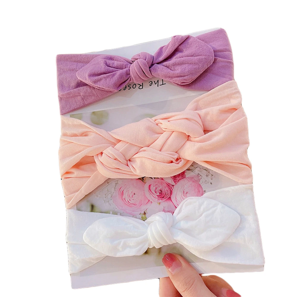 Kid Girl Elastic Headband Set, Cute Cross/Bow-Knot Simple Hair Band