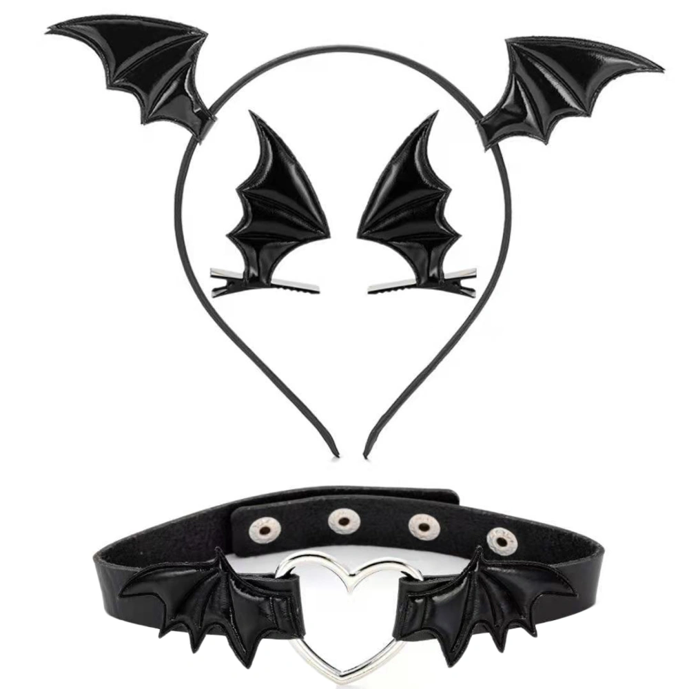 Batwing Shaped Headdress, Hairpin and Choker, Costume Play Props