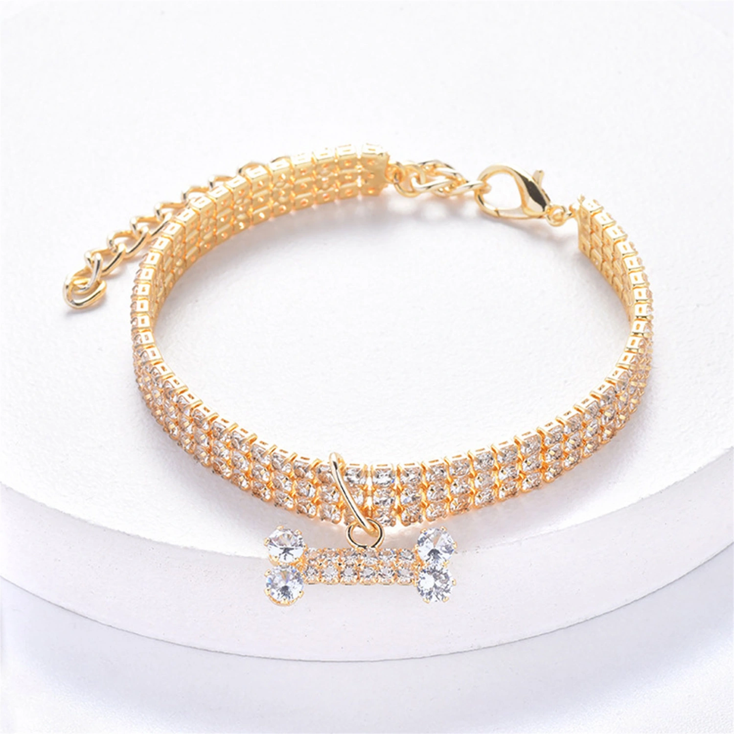 Rhinestones Pet Collars, Bling Dog Collars Crystal Cat Necklaces 