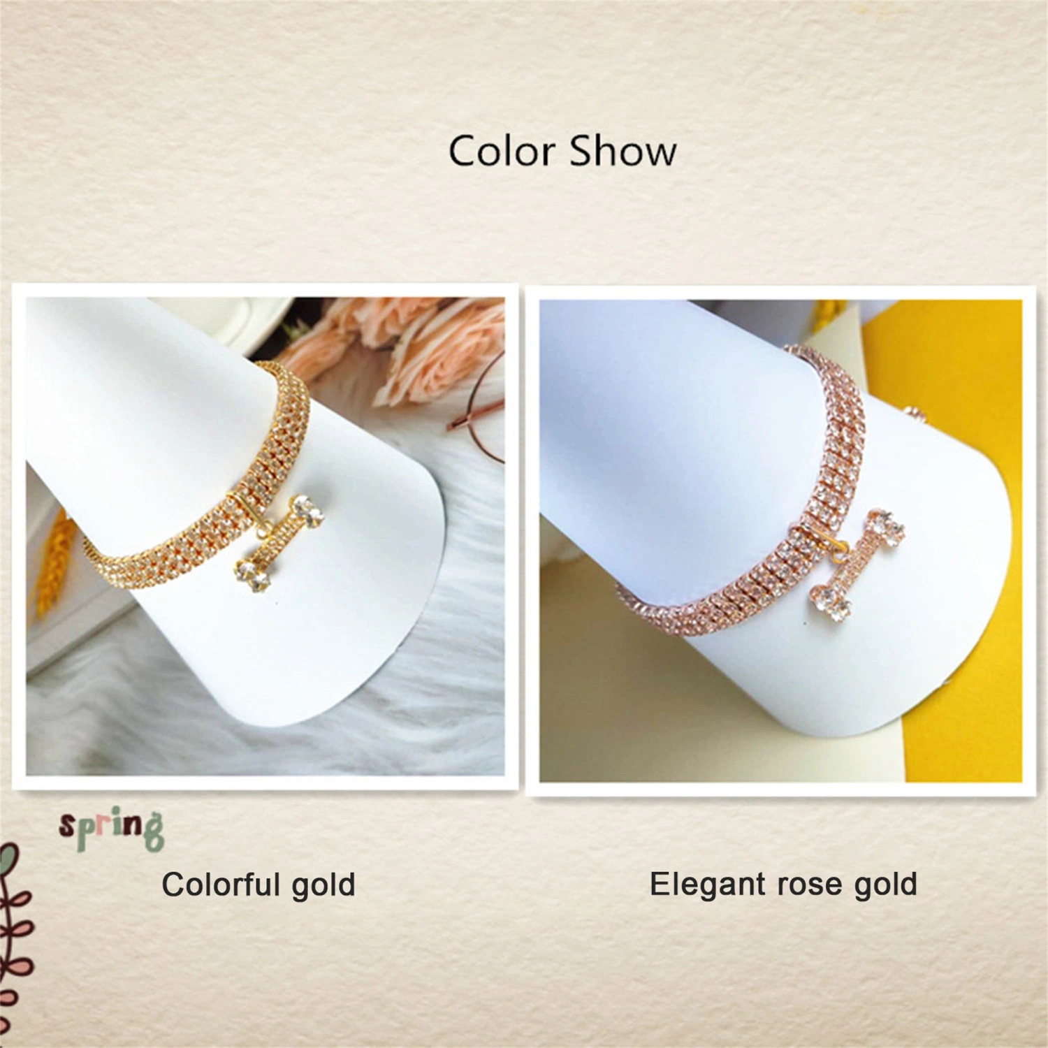 Rhinestones Pet Collars, Bling Dog Collars Crystal Cat Necklaces 