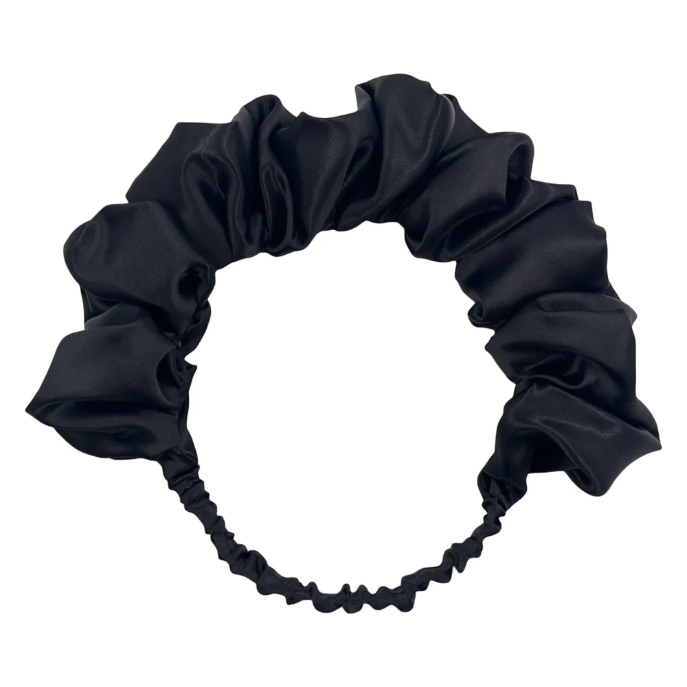 Women Face Washing Hair Hoop Solid Color Ruched Headband Hair Bands