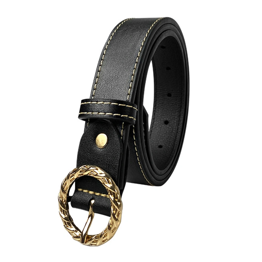 Women Simple Waist Belt Classic Vintage Leather Belt for Jeans Pants