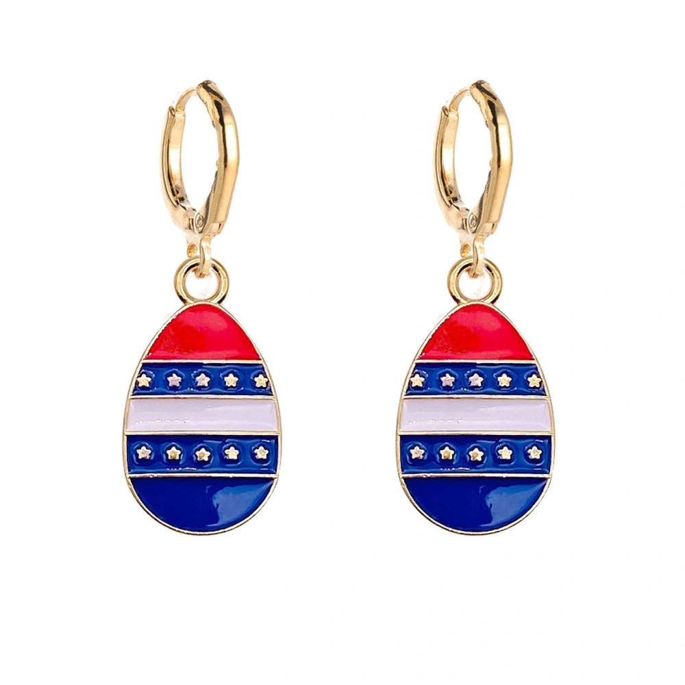 Women Dangle Drop Earrings Independence Day Star Stripe Earrings