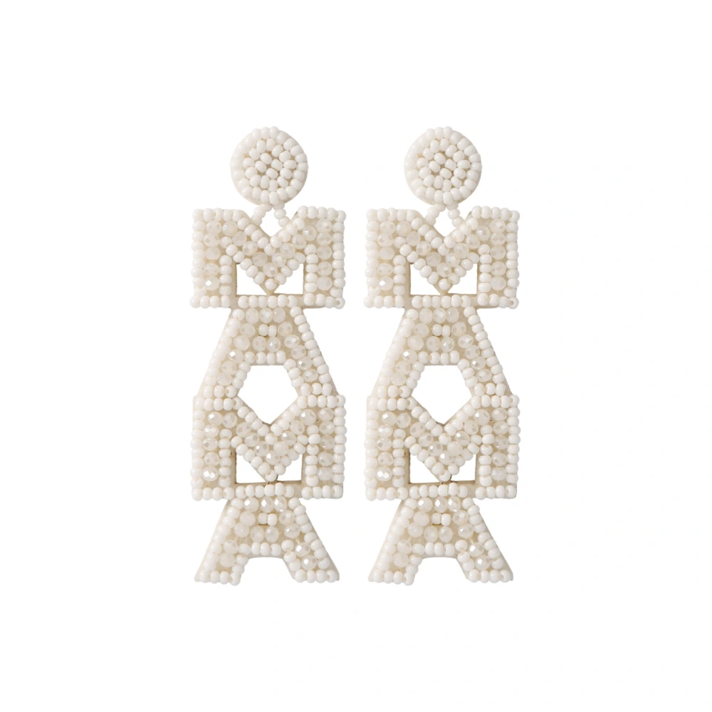 Women Earrings, Letters Beaded Sequined Jewelry Gift for Mother’s Day