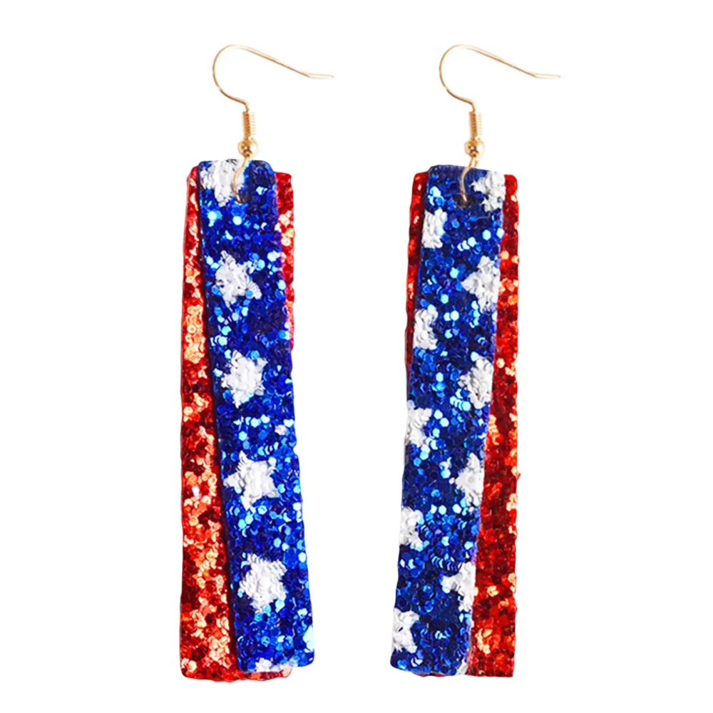 Women Earrings, PU Leather Stars Glitter Sequins Holiday Jewelry Gift