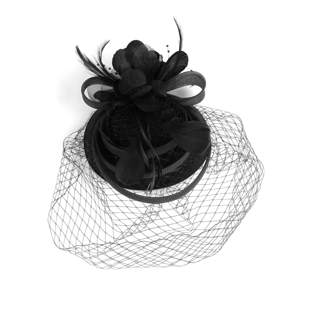 Women’s Fascinator Hats, Feather Tea Party Headbands Mesh Wedding Hats